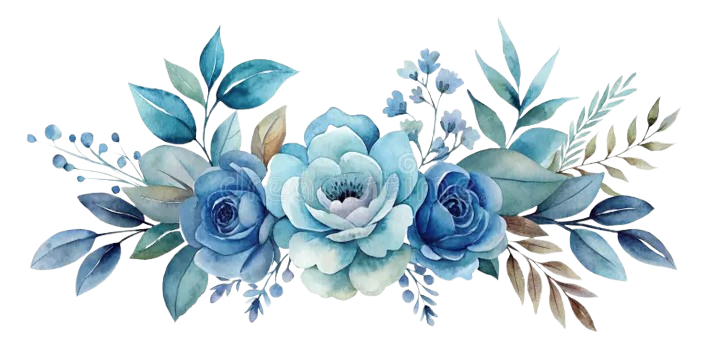 watercolor dusty blue flower clipart ai generated content design background instagram facebook wall painting wallpaper image 325615765 removebg preview